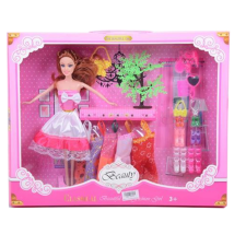 Magic Toys Öltöztethető Betty baba dísznövénnyel, ruhadarabokkal és divatos kiegészítőkkel 28cm baba