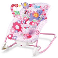Magic Toys Rózsaszín elefántos pihenőszék rezgő funkcióval és hanggal pihenőszék, bébifotel