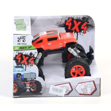 Magic Toys Rugós terepjáró autó 4x4-es piros színben autópálya és játékautó