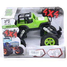 Magic Toys Rugós terepjáró autó 4x4-es zöld színben autópálya és játékautó