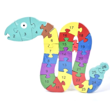 Magic Toys Számos fa oktató kígyós puzzle puzzle, kirakós