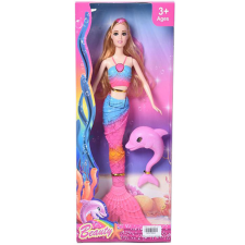 Magic Toys Szőke hajú sellő baba delfinnel 30cm baba