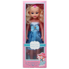 Magic Toys Szőke lány baba kék ruhában hanggal 46cm-es baba