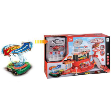 Magic Toys Tűzoltóállomás játékszett színváltós kisautóval, fénnyel és hanggal autópálya és játékautó