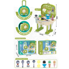 Magic Toys Zöld 2az1-ben fagyi pult szett gurulós bőröndben konyhakészlet