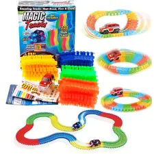  Magic Tracks autópálya LED-es kisautóval (BBJ) (BBV) autópálya és játékautó