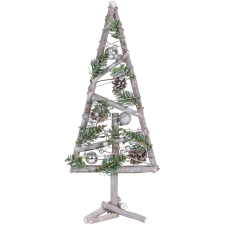 MagicHome Karácsonyfa MagicHome Karácsony, fa, ezüst gömbökkel, 20 x 3 x 47 cm karácsonyi dekoráció