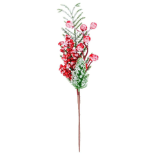  MagicHome karácsonyi ág, bogyókkal, piros, fagy hatás, 29 cm karácsonyi dekoráció