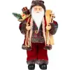 MagicHome karácsonyi dekoráció, Mikulás ajándékokkal, piros, 46 cm