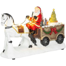 MagicHome karácsonyi dekoráció, Mikulás lóval, LED, 3x AA, belső karácsonyi dekoráció