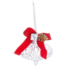  MagicHome karácsonyi dísz, ezüst, 10 x 15 cm karácsonyfadísz