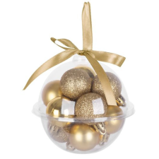 MagicHome karácsonyi gömbök, 12 db, 3 cm, arany, karácsonyfára karácsonyfadísz