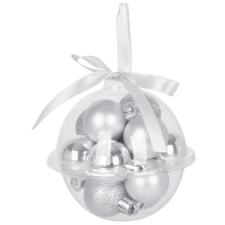  MagicHome karácsonyi gömbök, 12 db, 3 cm, ezüst, karácsonyfára karácsonyfadísz