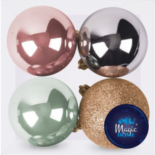 MagicHome karácsonyi gömbok, 4 db, mix, karácsonyfára, 10 cm karácsonyfadísz