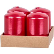  MagicHome karácsonyi gyertya, 4 x 6 cm, 4 db/csomag, piros, adventi gyertya