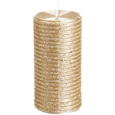  MagicHome karácsonyi gyertya, 5 x 9,5 cm, pezsgőszínű, csillámokkal gyertya