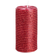  MagicHome karácsonyi gyertya, 5 x 9,5 cm, piros, csillámokkal gyertya