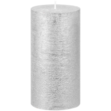  MagicHome karácsonyi gyertya, 6,9 x 13 cm, ezüst, fémhatású gyertya