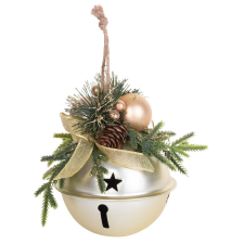  MagicHome karácsonyi száncsengő, 8 x 8 x 10 cm, arany karácsonyi dekoráció