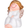 MagicHome karácsonyi szobor, Ülő angyal, poligyanta, 6,7 x 6,2 x 11 cm