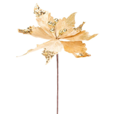  MagicHome karácsonyi virág, Poinsettia, arany, szár, virágméret: 31 cm karácsonyi dekoráció