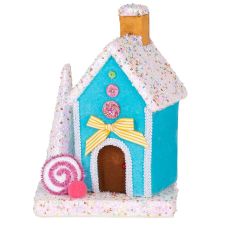 MagicHome MagicHome Candy Line karácsonyi dekoráció, kék házikó, 19 x 27 cm karácsonyi dekoráció