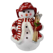 MagicHome MagicHome karácsonyi dekoráció, Hóember sítalppal, 30 cm karácsonyi dekoráció