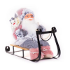 MagicHome MagicHome karácsonyi dekoráció, Mikulás szánon, szürke-rózsaszín 46 cm