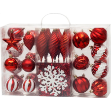 MagicHome Vianoce MagicHome karácsonyi gömb készlet, 39 db, piros, mix, karácsonyfára karácsonyi dekoráció