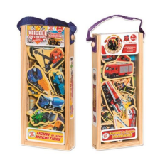  Mágneses fa jármű készlet - 23 db-os (2 féle változatban) egyéb bébijáték