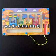 Mágneses fa vasúti labirintus kirakós játék puzzle, kirakós