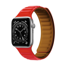  Mágneses Pánt Apple Watch 7/8/9 45mm Piros Állítható Karkötő okosóra kellék