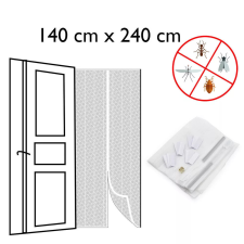  Mágneses szúnyogháló ajtóra 140x240 cm – fehér szúnyogháló