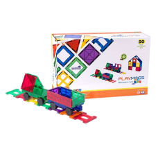 Mágneslapok 3D Train Playmags 153 - 50 db készlet mágneses építőjáték