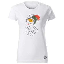 Magnolion Afro nő rajz portré v3 női póló - 19 szín, XS-2XL női póló