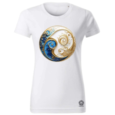 Magnolion Arany és kék Jin Jang v10 női póló - 19 szín, XS-2XL