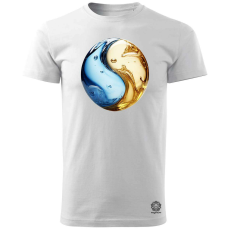 Magnolion Arany és kék Jin Jang v12 férfi póló - 19 szín, S-3XL