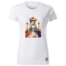 Magnolion Budapest Lánchíd vízfesték v1 női póló - 19 szín, XS-2XL