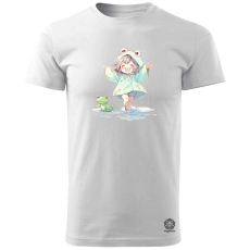 Magnolion Chibi lány esőben táncol v1 férfi póló - 19 szín, S-3XL