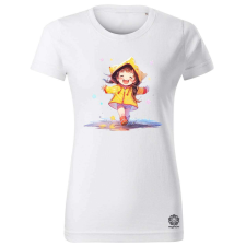Magnolion Chibi lány esőben táncol v3 női póló - 19 szín, XS-2XL női póló