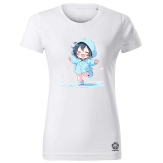 Magnolion Chibi lány esőben táncol v4 női póló - 19 szín, XS-2XL