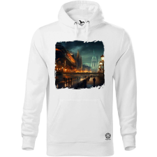 Magnolion Disztópikus cyberpunk Budapest v14 férfi pulóver - 19 szín, S-5XL férfi pulóver, kardigán