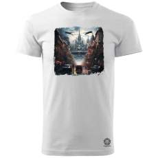Magnolion Disztópikus cyberpunk Budapest v1 férfi póló - 19 szín, S-3XL