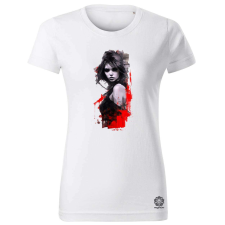 Magnolion Ezüst piros portré fantázia v2 női póló - 19 szín, XS-2XL női póló