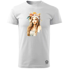 Magnolion Fejdíszes lány v1 férfi póló - 19 szín, S-3XL férfi póló