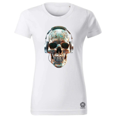 Magnolion Fejhallgatós koponya v2 női póló - 19 szín, XS-2XL