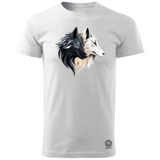 Magnolion Fekete fehér farkasok v1 férfi póló - 19 szín, S-3XL férfi póló