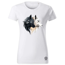 Magnolion Fekete fehér farkasok v1 női póló - 19 szín, XS-2XL