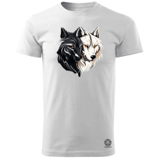 Magnolion Fekete fehér farkasok v2 férfi póló - 19 szín, S-3XL