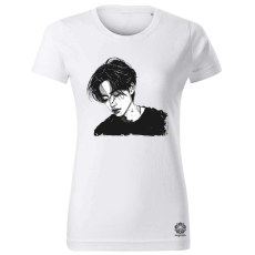 Magnolion Fekete fehér fiú rajz v2 női póló - 19 szín, XS-2XL